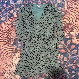 FAVLUX Green Polka Dot Wrap Blouse